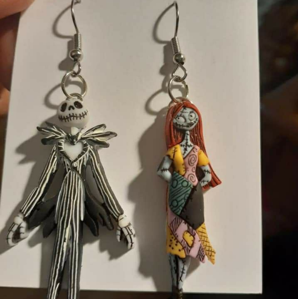 - Jack skellington and Sally earrings